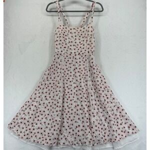 Hutch White Floral Print Dress Size 4 Sleeveless Fit‎ Flare Party Casual